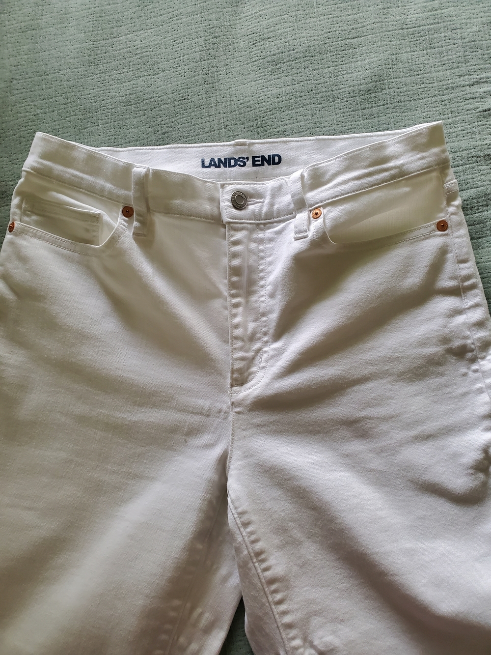 Lands' End White Boyfriend Jeans - Picture 5 of 9